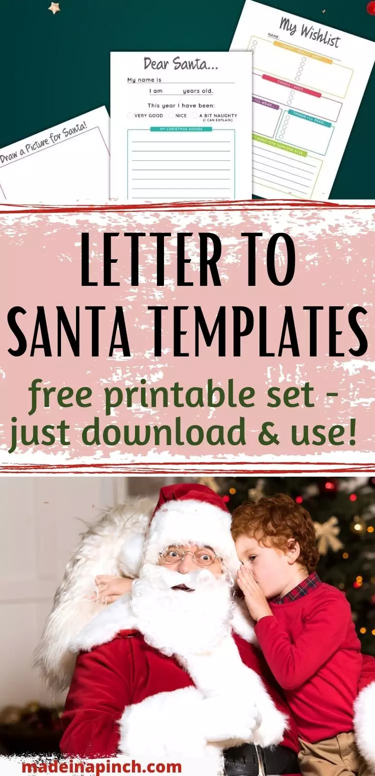 letter to santa printable pin image