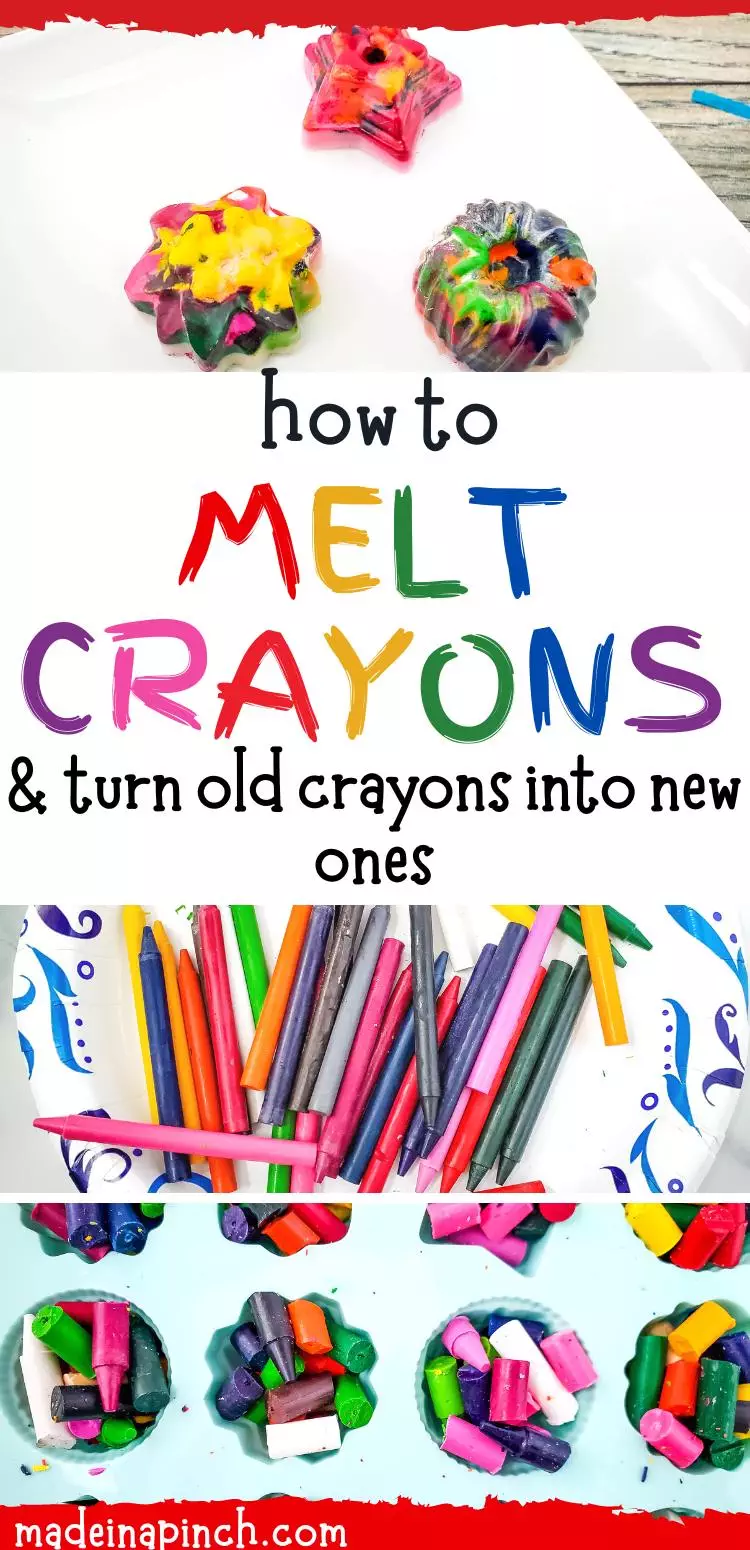 how to melt crayons pin image