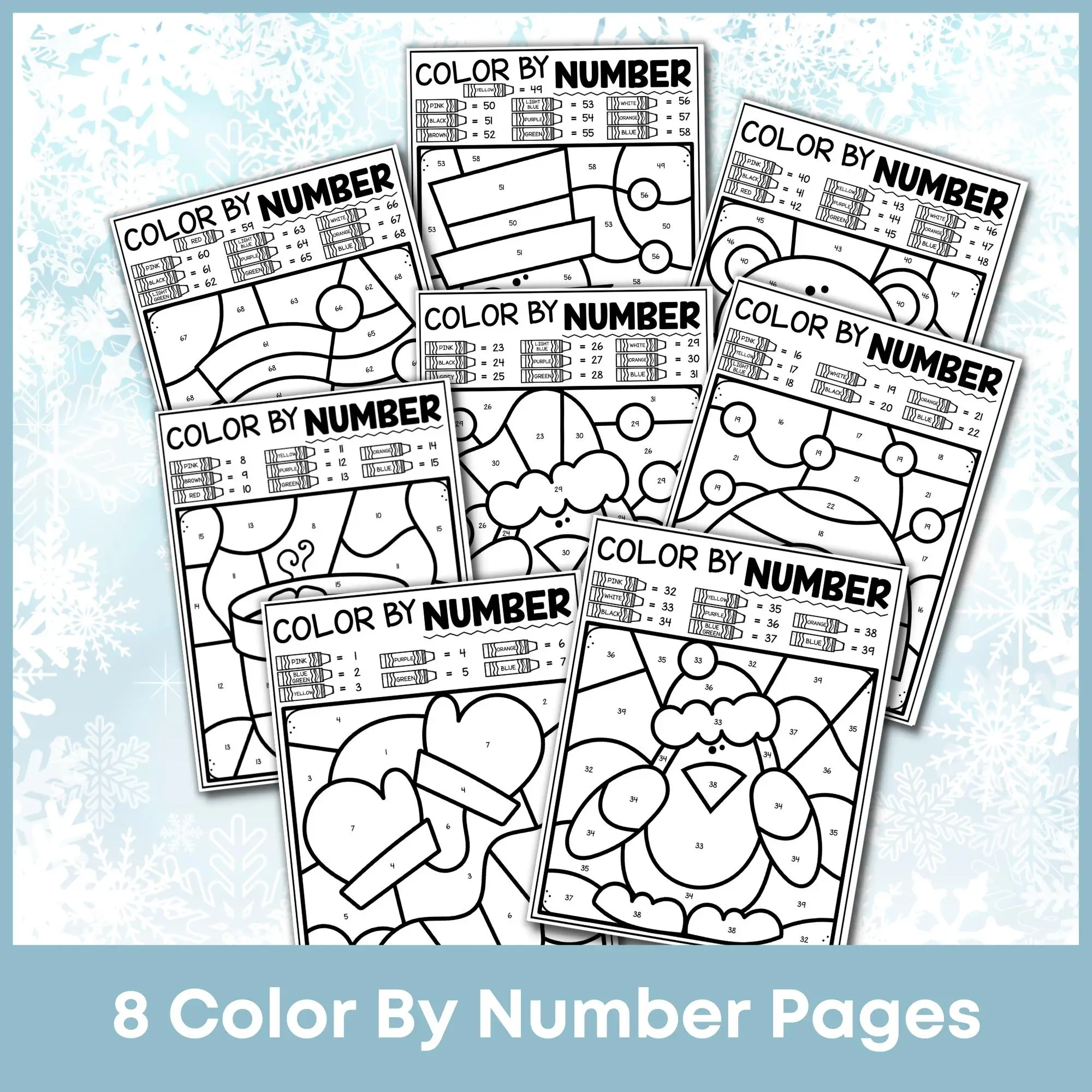 winter color by number