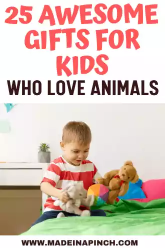 Pinterest Pin image for gifts for kids who love animals