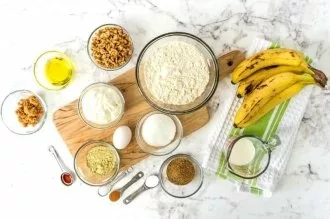 ingredients for banana protein muffins