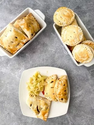 Irish meat pie recipe finished in serving dishes