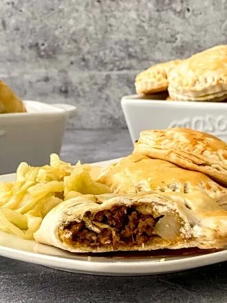 Irish meat pie recipe finished on a plate