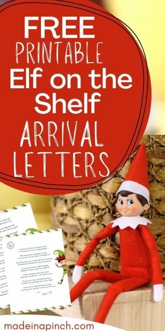 Elf on the Shelf arrival letter pack pin